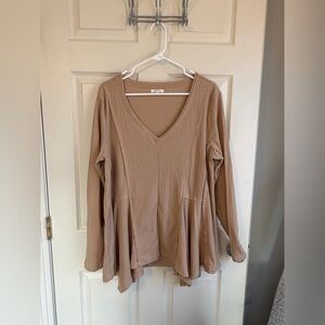 Maurices Mixed Media Sharbite Tunic Top – XXL (Tan)